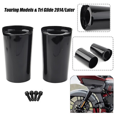 1 Pair Upper Fork Slider Cover Cow Bells for Harley Street Road Tri Glide 14-23