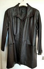 Ladies Brown Leather Coat - Uk Size 20