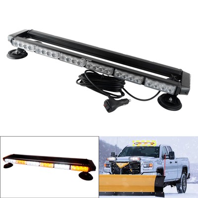 Weiß+Orange Frontblitzer LED Blitzlicht Warnleuchte Strobe Licht 56W