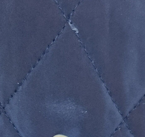 Talbots Womens Long Quilted Vest Medium Petite Navy Blue Full Zip Front Pockets - Picture 14 of 14