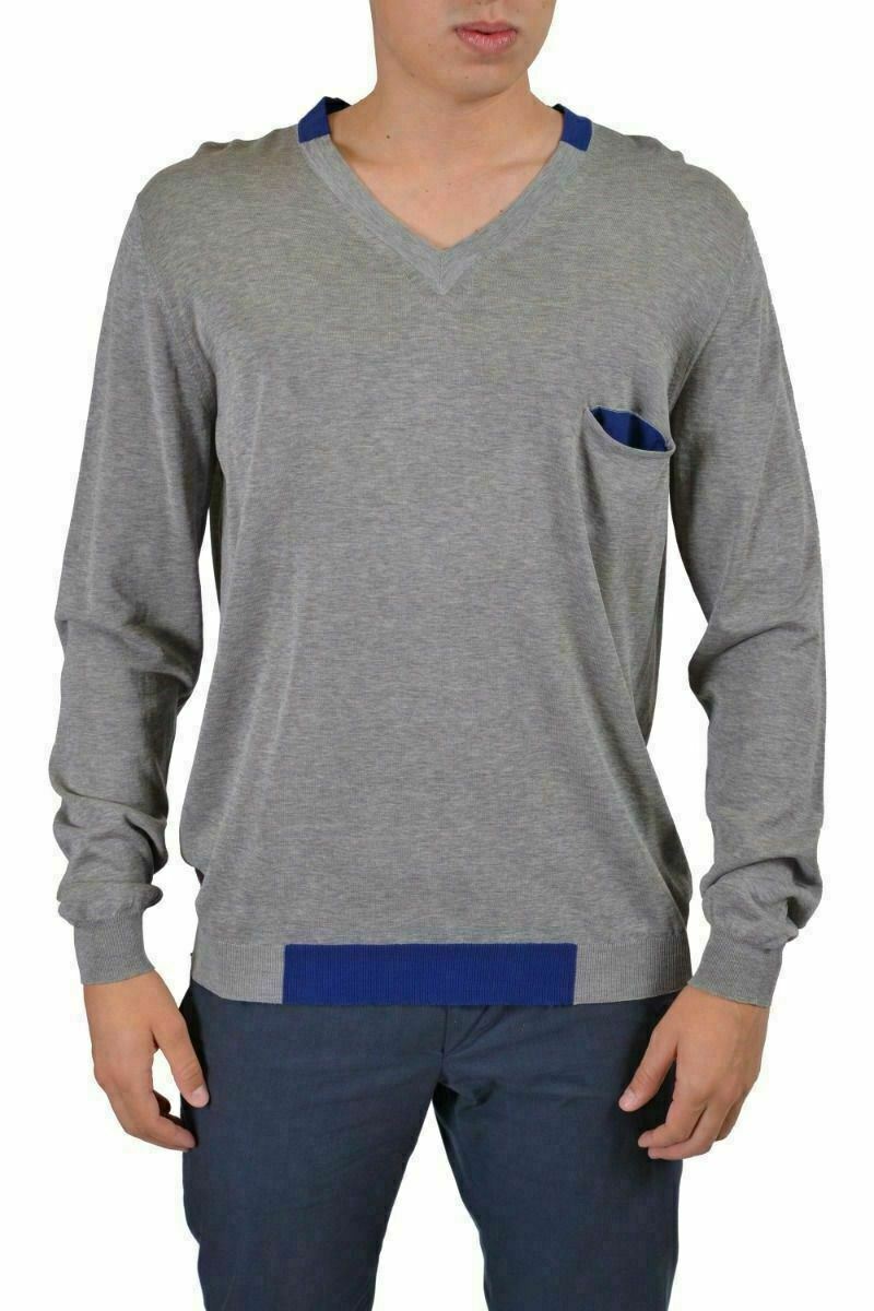 Мужской серый свитер с V-образным вырезом и длинным рукавом Ballantyne US L IT 52 22690₽