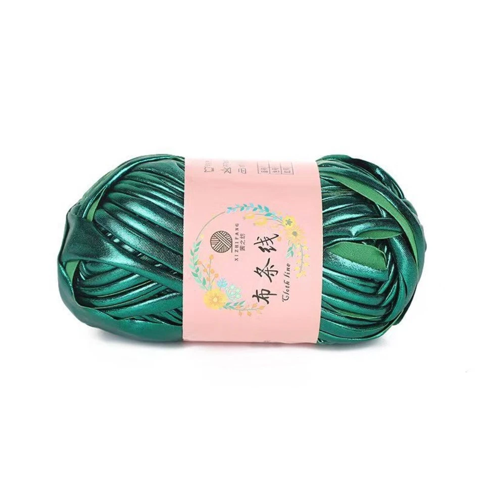 100 g de textura metálica camiseta fio bola brilhante fio de tricô faça você mesmo artesanato 30M costura - Imagem 4 de 4