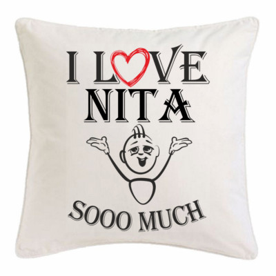I Love Nita KISSENBEZUG 40X40cm Ich Liebe Nita Weiss 106555