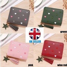 Love Girl Zipper Lovely Cute Mini Coin Purse Short  Wallet Small Pu Leather UK