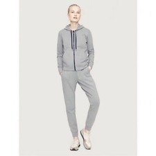 Outdoor Voices Champ Full Zip Hoodie In Gray/navy Blue Size Medium