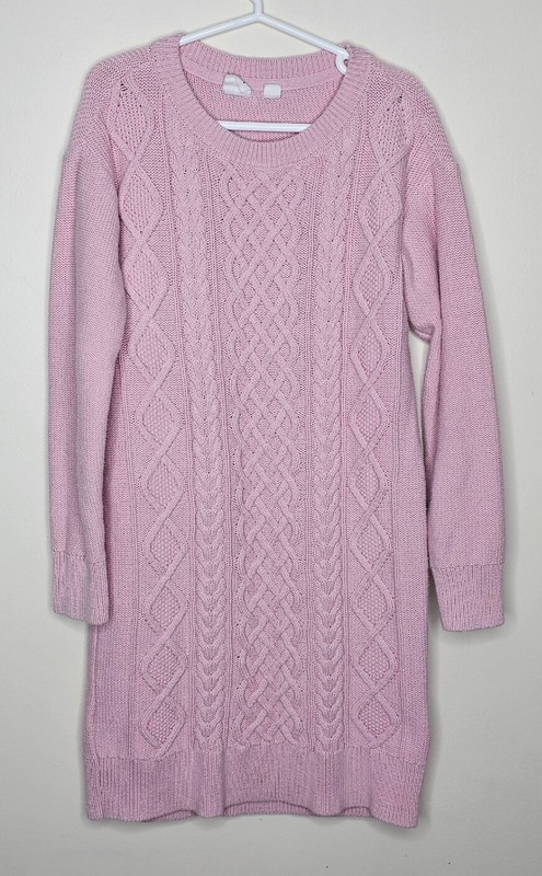 Gap Kids Girls PINK Cable Knit Chunky Sweater Dress Size M NEW With Tags