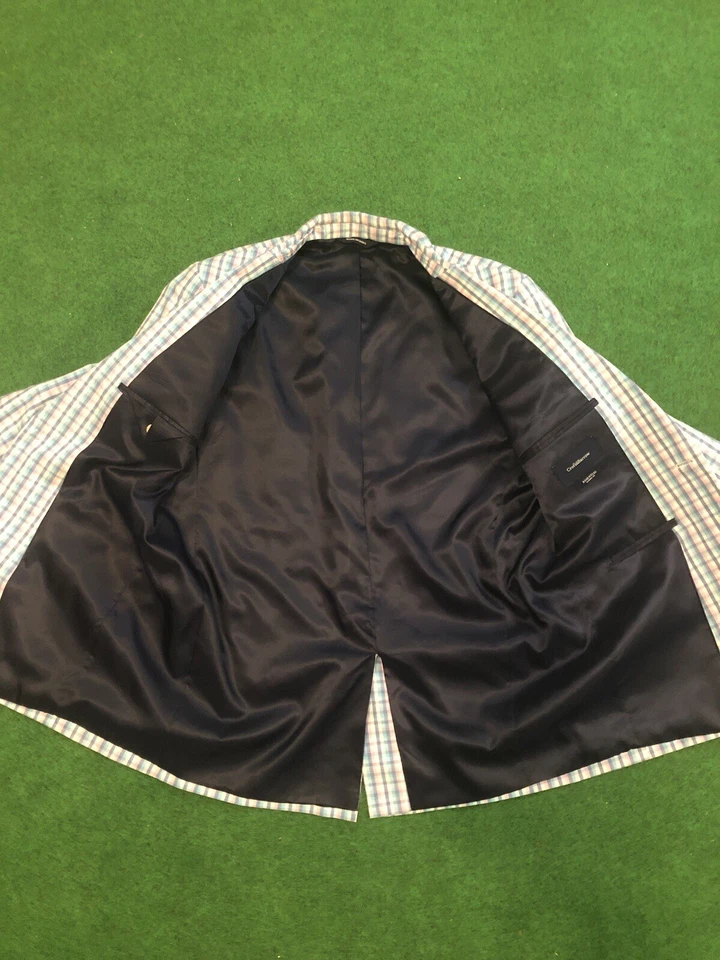 Blazer Croft & Barrow masculino 40R Páscoa pastel xadrez Gingham casaco esportivo algodão - Imagem 4 de 4