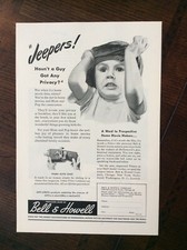 1946 vintage original print ad Bell  Howell Filmo Auto Load 16mm Movie Camera