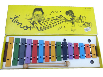Xylophon Kinder Musik Vintage Spielzeug Metall Instrument W.Germany 70er OVP