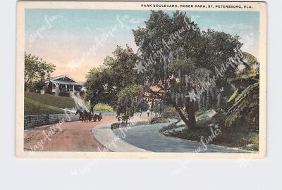 PPC Postcard FL Florida St. Petersburg Park Boulevard Roser Park Residential Str