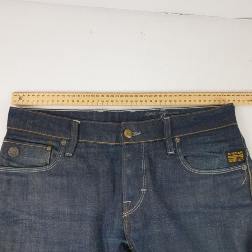 G-STAR RAW HELLER LOW STRAIGHT GS01 Dark Blue Navy Jeans Sz Tag 33 Mens W35 JE01 - Picture 7 of 16