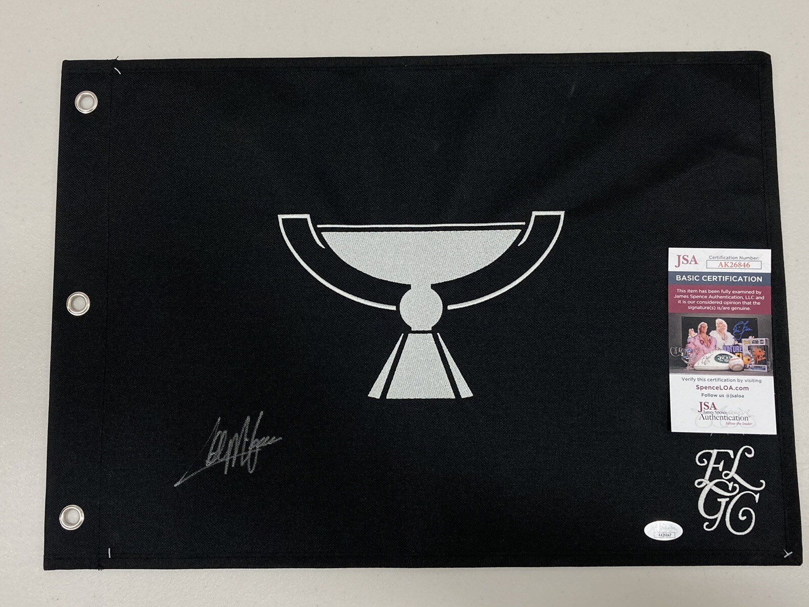 Collin Morikawa Autographed Signed Tour Championship Flag PGA Auto JSA COA 