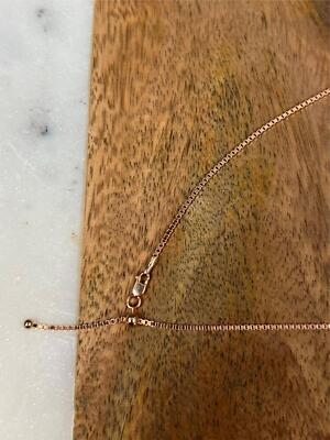 14k Rose Gold Over 925 Sterling Silver Adjustable Box Chain