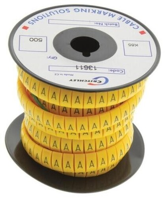 Kabel Marker, K Typ , Ein, REEL500, Clip / Krawatte Auf Draht Markierer, Qty.500