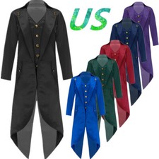 Girls Boys Tailcoat Jacket Halloween Renaissance Costume Victorian Frock Coat