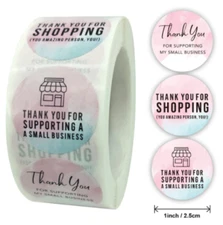40 THANK YOU FOR SHOPPING MY SMALL BUSINESS ENVELOPE SEAL LABEL STICKERS 1"