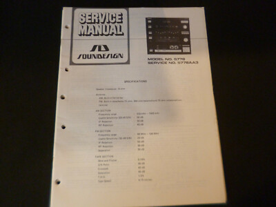 Original Service Manual Schaltplan Soundesign Model  5789 Model  5778AA3