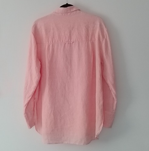 Womens Sportscraft Red 100% Linen Long Sleeve Shirt Size 14 - Picture 2 of 7