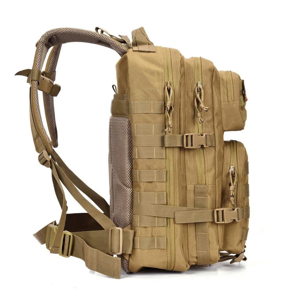 Military Tactical Backpack Army 3 Day Assault Pack Molle Bag Rucksack Tan - Image 3 of 4