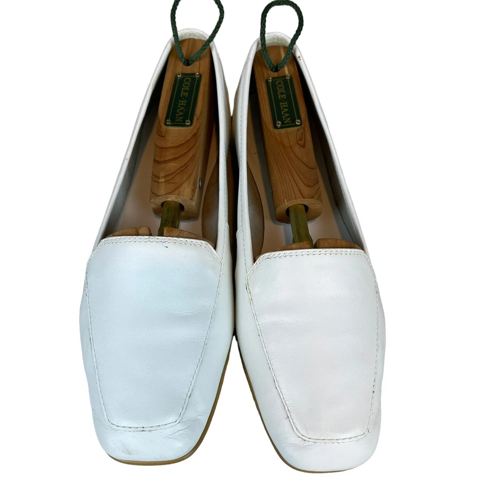 Antonio Melani Women’s 6 M White Leather Slip On Loafers Shoes MADE IN BRAZIL - Imagem 3 de 4