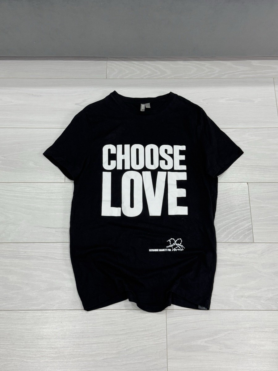 90s Katharine Hamnett Tシャツ ヘンリーネック Y2K Katharine Hamnett London “Choose Love” Avant Garde Y2K Glam