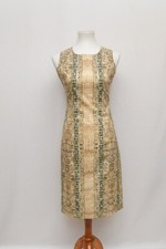 Vintage womens dress tan brown knee length M 90s