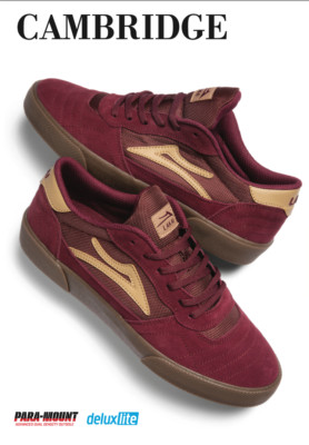 Lakai Cambridge Burgundy Gum Suede Herren Skateboard Sneaker Turnschuhe US9/UK8