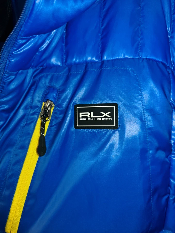 RLX Ralph Lauren Shelton Hooded Puffer 1/3 Zip Pullover Spa Royal Size XL 598$ - Image 3 of 4