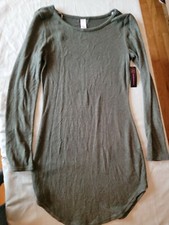 No Boundaries Womens Sweater Dress, Long Sleeve, Fitted, Size M, Olive Green