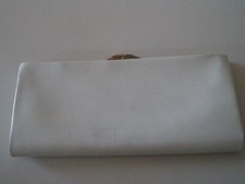 BORSA BORSETTA POCHETTE PELLE BIANCA - VINTAGE VEDERE FOTO