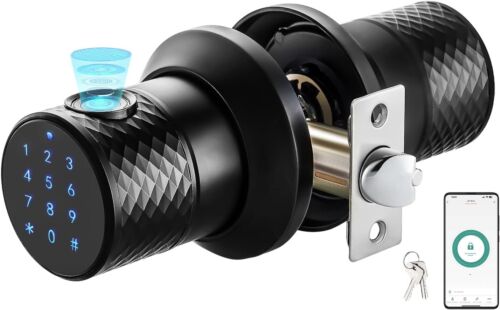Smart Fingerprint Door Knob with Keypad, Keyless Touchscreen Digital Entry