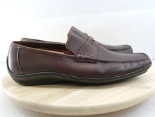 Santoni Driving Penny Loafers Mens Size 11.5 Brown Leather Made In ITALY