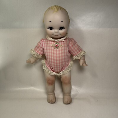 Bisque Kewpie Style Doll 10.5  Tall Jointed Marked SW 81 Craft Hobby Vintage 80s