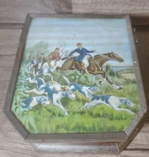 Vintage Metal Travelers Shaving Mirror Mug Set RARE