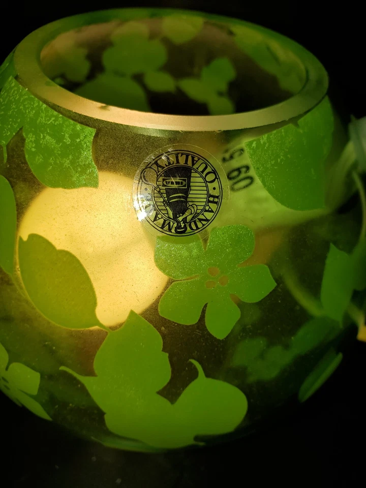 IKEA Knubbig. "Luz de acento verde vintage con flores y pájaros tamaño 4,5"" diámetro" Foto 2 de 4