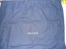 Prada Drawstring Dust Bag Navy Blue Cotton, 19"x15"