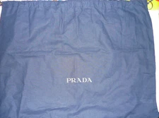 Prada Drawstring Dust Bag Navy Blue Cotton, 19"x15"