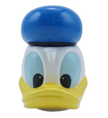 OFFIZIELLE DISNEY DONALD DUCK 3D-FORM KAFFEEBECHER TASSE MIT DECKEL NEU 7 GESCHENKBOX HMB