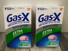 Gas-X Extra Strength Chewable Gas Relief 48 Tablets Cherry creme (2pk bundle)