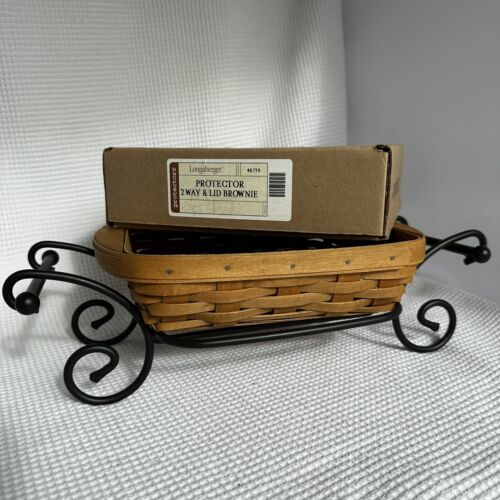 New 2004 Brownie Basket By Longaberger Wrought Iron Caddy Protector With Lid - Picture 1 of 17