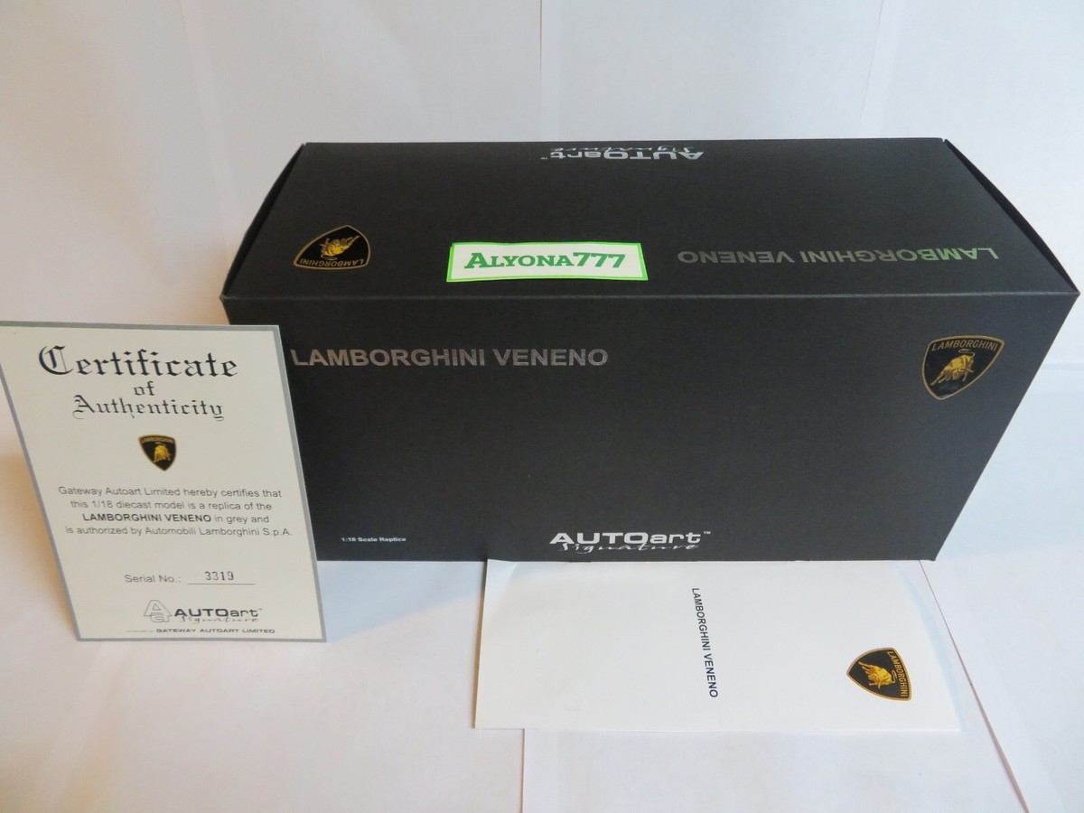 AUTOart Lamborghini Veneno Grey Diecast CAR MODEL 1/18 AUTOart