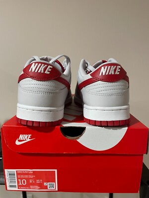 Nike Dunk Low White Red Size 10 FJ0832-011 NEW St. John  display picture 1