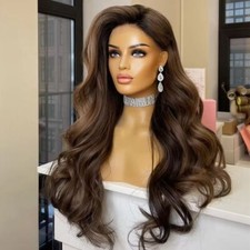 Ash Brown Wavy Wig 13x4 Lace Front Wigs Remy Human Hair Body Wave 180 Density