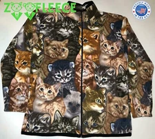 ZooFleece Cat Munchkin Siamese British Shorthair Cute Cats Kittens Jacket XS-3X