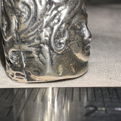Hallmarked 800 Silver thimble - figural ladies face and hair c. 1980s EXC Cond - Bild 2 von 7