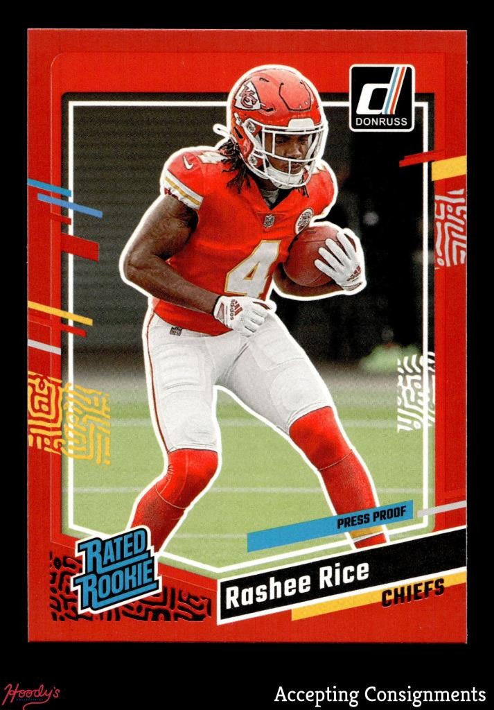 2023 Donruss Rated Rookie Press Proof Red #350 Rashee Rice RC Chiefs