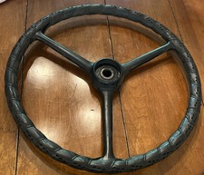 Black 3 Spoke Steering Wheel Jeep Willys Cj3b Cj6 Cj6 Fc-150 Original Sheller