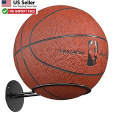 Basketball Wall Mount Holder Storage Rack for Boys Room Decor BlackMetal FROM US