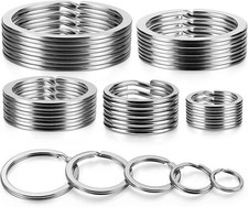 Key Rings Stainless Steel Assortment Heavy Duty Split Key Ring Loops in Small
