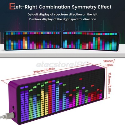 LED Voice Control Music Spectrum Electronic Clock Adjustment Electronic Clock